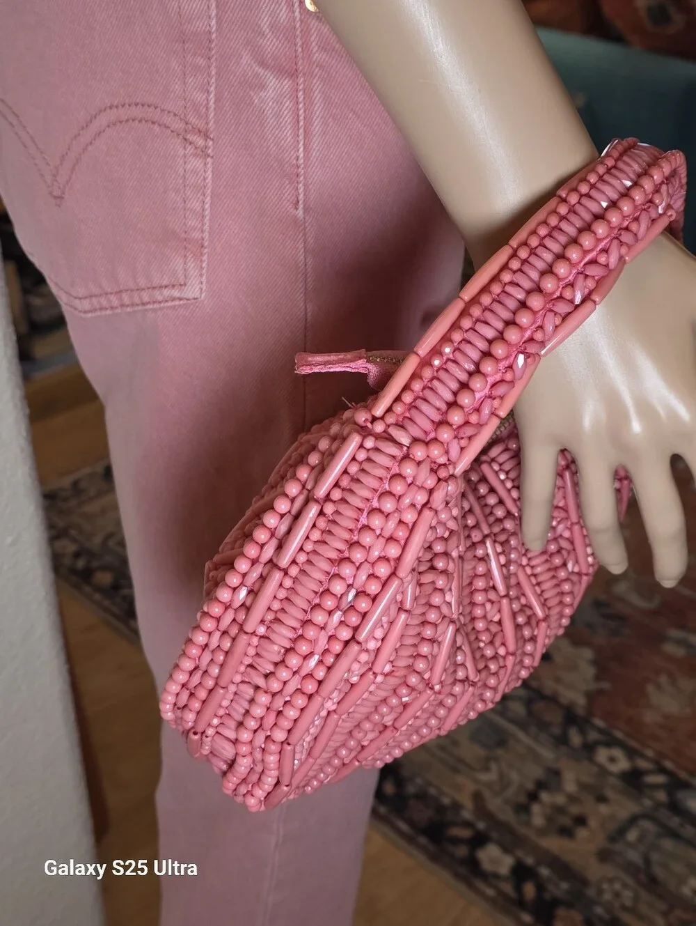 Viral Pink Tiktok Trend Beaded Bag Handcrafted In India